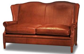 Formschönes Leder Sofa Double Wing
