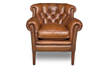Leder Sessel Winchester mit geknöpftem Rücken